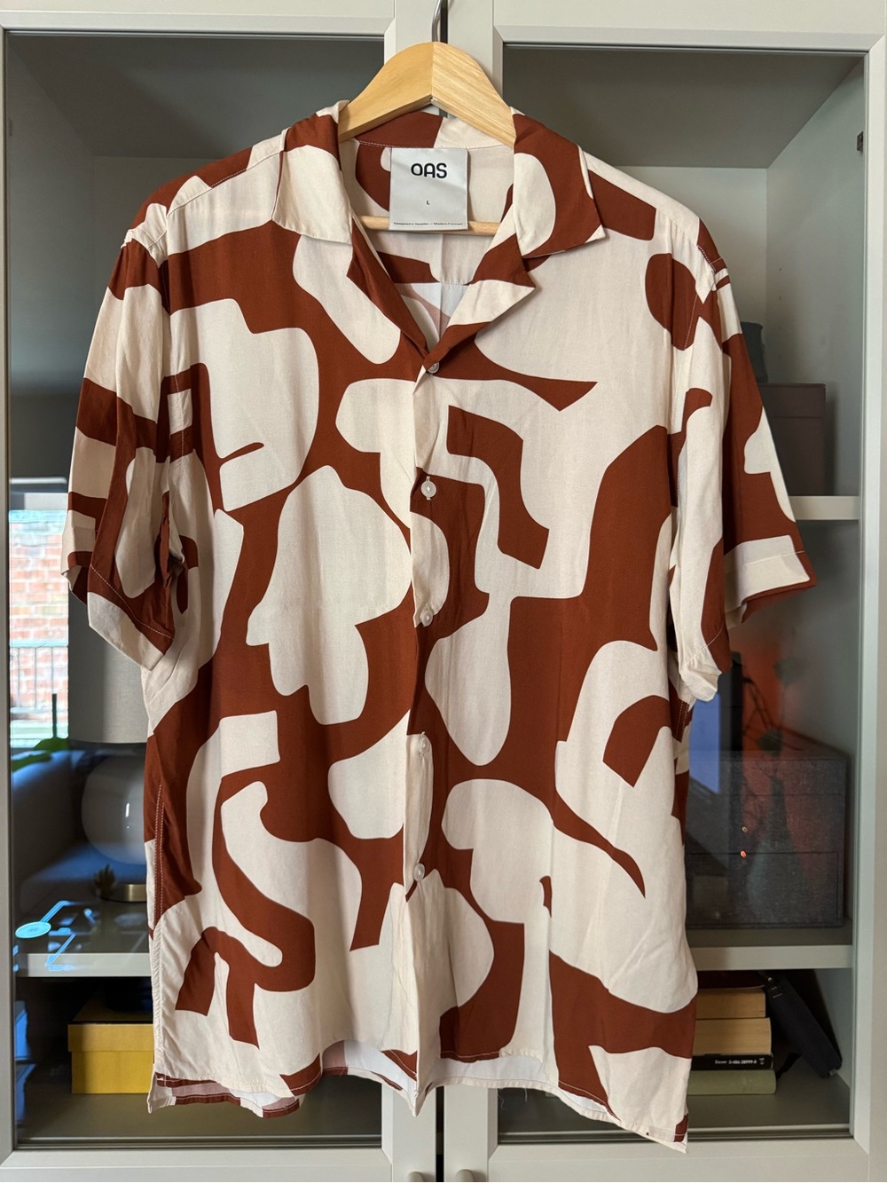 OAS Modern Print Viscose Camp Collar Shirt